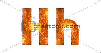 Set of letters, firework, H
