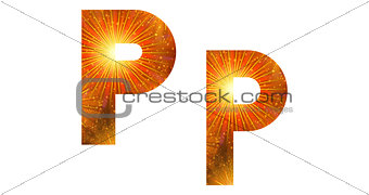 Set of letters, firework, P