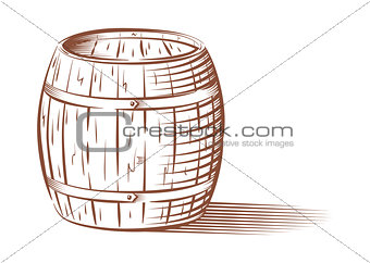 Vector beer or wine barrel 
