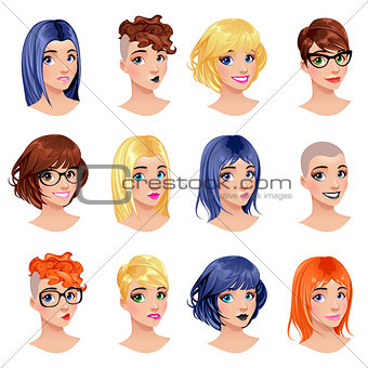 Fashion female avatars