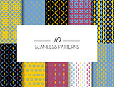  Set of geometric seamless patterns