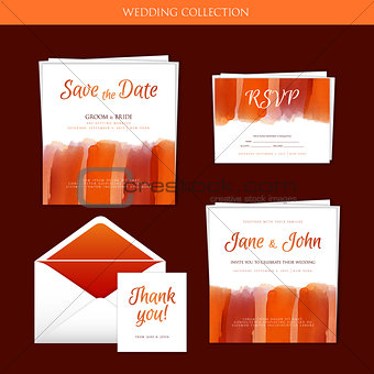 Wedding collection with watercolor
