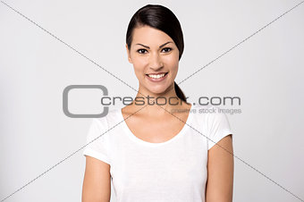 Casual young woman posing