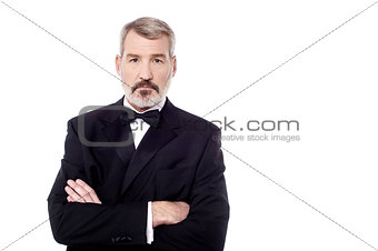 Businessman posing with confidence