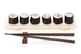 Sushi maki with salmon and cucumber