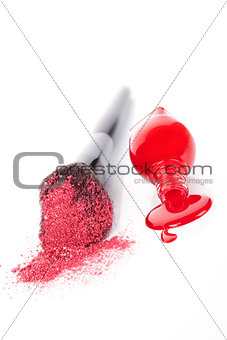 Luxurious cosmetics background in red and white. 