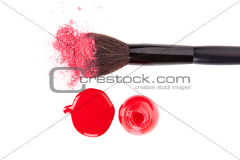 Make up brush and Nail polish.