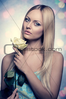 girl in romantic spring portrait 