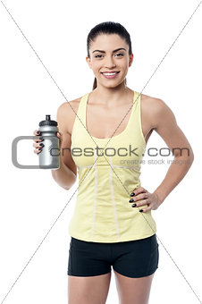 Sporty woman  posing after workout