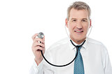 Doctor posing with stethoscope