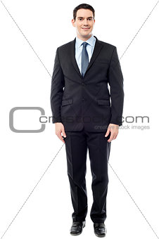 Handsome entrepreneur posing, isolated over white