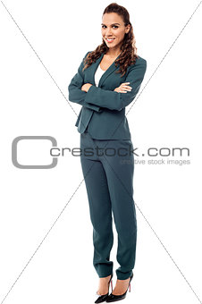 Full length image of confident business woman