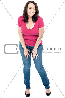 Smiling woman isolated on white