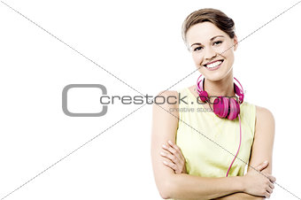 Pretty woman with ear phones