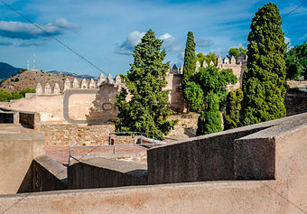 Gibralfaro fortress (Alcazaba de Malaga). Malaga city. Spain