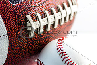 Football and baseball balls