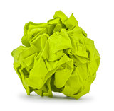 light green paper folded balloon on a white background