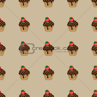 Choco cake brown seamless pattern