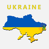 War in Ukraine concept isolated on white background