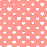 Pink seamless background with hearts