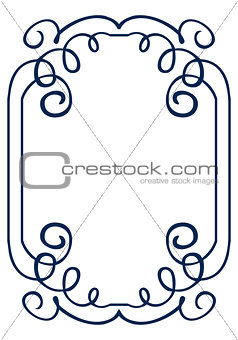 vector frame with swirls. drawing hands