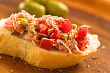 Baguette with Tuna, Olive and Tomato