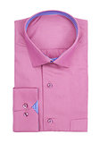 men's pink shirt on a white background