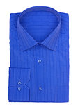 Mens dark blue shirt with stripes on a white background