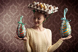vintage funny easter woman 