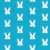 Happy Easter Rabbit Bunny Blue Seamless Background