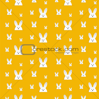 Happy Easter Rabbit Bunny Orange Seamless Background
