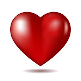 Red heart icon isolated on white