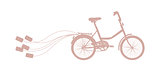 Vector illustration with retro wedding bicycle