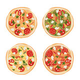 Pizza with tomato and mushrooms, sketch for your design