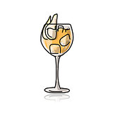 Cocktail with pear, sketch for your design