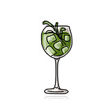 Green cocktail, sketch for your design