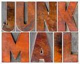 junk mail in wood type