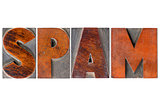 spam word in wood type