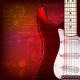 abstract grunge background with electric guitar