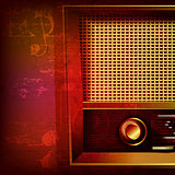 abstract grunge background with retro radio