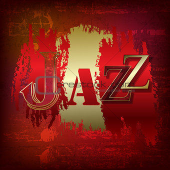 abstract grunge background with word Jazz
