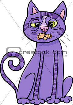 purple cross eyed cat cartoon