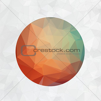 Abstract 2d origami circle vector background