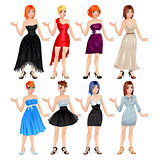 Female avatar with dresses and shoes
