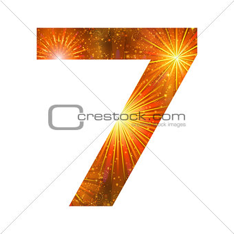 Number of orange firework, seven