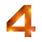 Number of orange firework, four