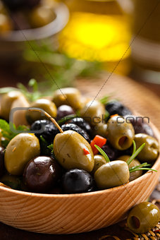 Marinated olives. 