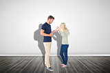 Composite image of young couple having an argument