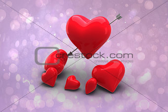 Composite image of love hearts