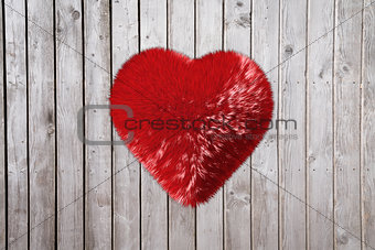 Large furry red heart